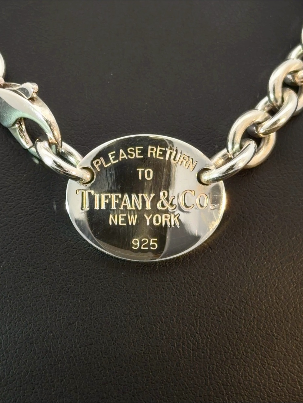 Tiffany & Co. Silver Return to Tiffany oval tag necklace - Picture 1 of 5